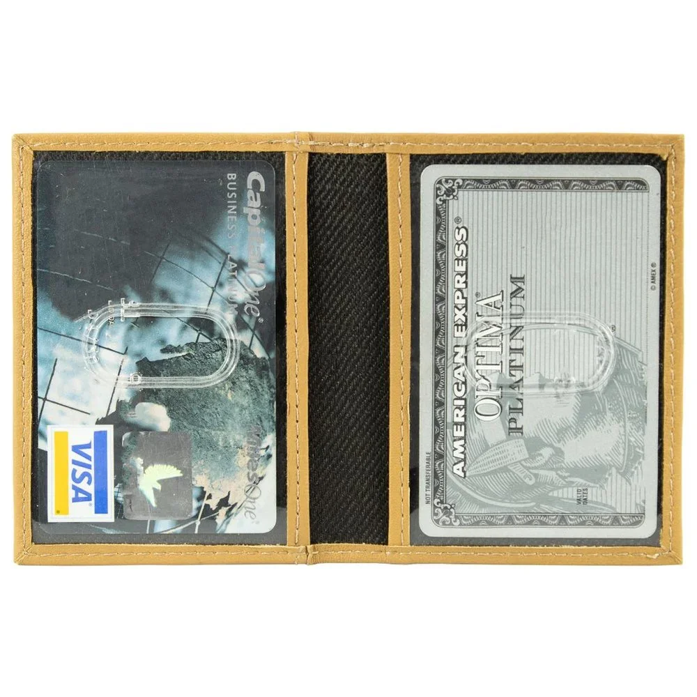 Genuine Leather ID Holder, Credit Card Case Bifold Men Crad Holder
